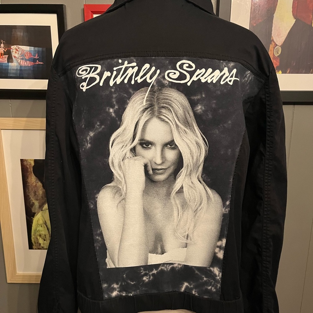 Britney Spears Up-Cycled Women's Black Utility Jacket Size XL